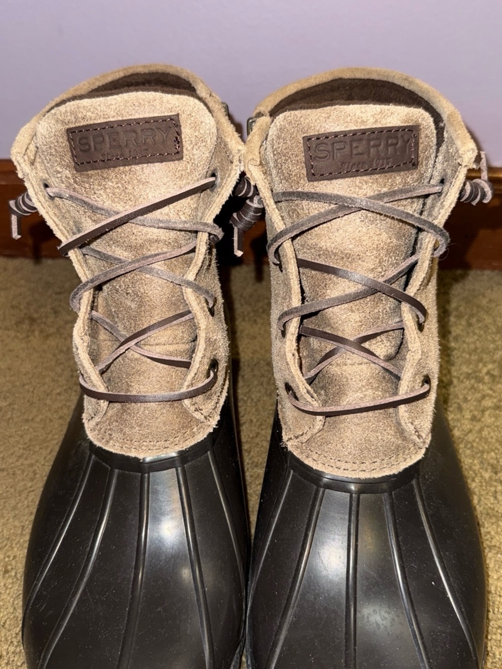 Sperry Brown Suede & Black Rubber Men's Duck Boots